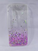 CAPA PARA MOTOROLA MOTO G8 PLAY/ONE MACRO SILICONE TRANSPARENTE COM BRILHO ROSA