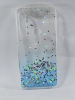CAPA PARA MOTOROLA MOTO G8 PLAY/ONE MACRO TRANSPARENTE AZUL COM BRILHO