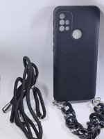 CAPA PARA MOTOROLA MOTO G10 / G20 / G30 SILICONE PRETA VELUDO ESCURO COM ALçA