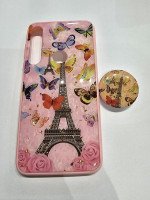 CAPA PARA MOTOROLA MOTO G8 PLUS ROSA ACRILICO COM POPIT ESTAMPADA TORRE PARIS