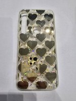 CAPA PARA MOTOROLA MOTO G8 PLUS TRANSPARENTE SILICONE ESTAMPADA DOURADA CORAçãO
