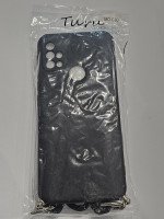 CAPA PARA MOTOROLA MOTO G10 PRETA SILICONE VELUDO COM ALçA E CORDA