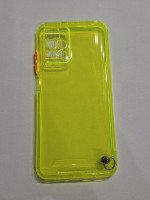 CAPA PARA REDMI 10 SILICONE NEON VERDE TRANSPARENTE