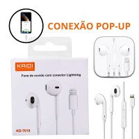FONE LIGHTNING KD-7010 KAIDI - BRANCO