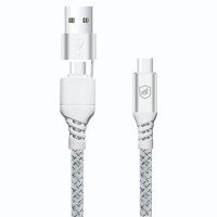 CABO THUNDER - BRANCO - TIPO C / USB-A / TYPE C - 1M
