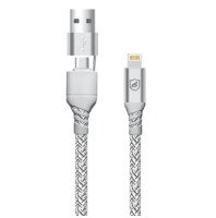 CABO THUNDER - BRANCO - TIPO C/ USB-A / LIGHTNING - 1M