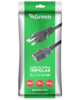 CABO TRIPOLAR 10A 1.5M GREEN