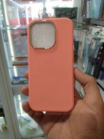 CAPA PARA IPHONE 15 PRO SILICONE CASE VELUDO LARANJA