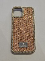 CAPA PARA APPLE IPHONE 14 COM GLITTER SILICONE DOURADA
