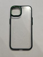 CAPA PARA APPLE IPHONE 14 ACRíLICO COM BORDA VERDE NEW SKIN