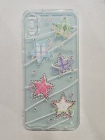CAPA PARA SAMSUNG A05 / A05S SILICONE TRANSPARENTE COM ESTAMPA ESTRELADA GLITTER