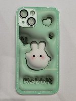 CAPA PARA APPLE IPHONE 14 VERDE RABBIT ACRILICO