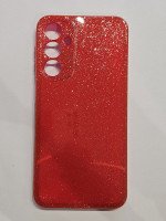 CAPA PARA SAMSUNG A16 SILICONE VERMELHA C GLITTER