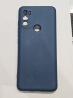 CAPA PARA MOTOROLA MOTO G06 AZUL SILICONE CASE VELUDO